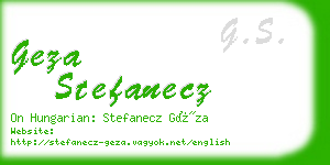 geza stefanecz business card